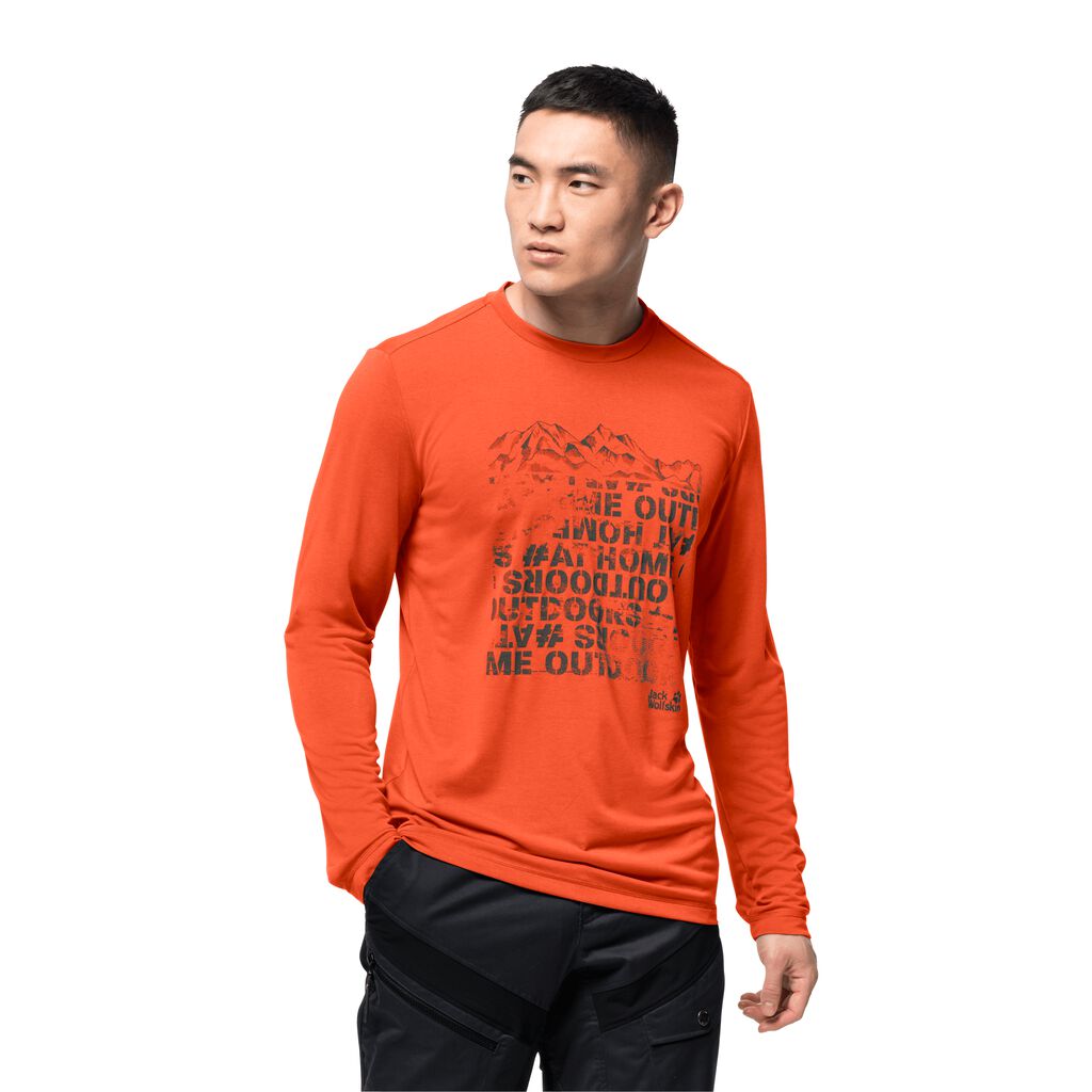 Jack Wolfskin CROSSTRAIL PEAK LONGSLEEVE Haut Homme Rouge - MHFUJVE-36